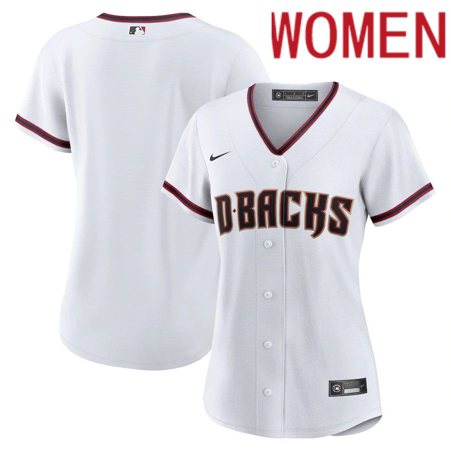 Women Arizona Diamondbacks Nike White Home Blank Replica MLB Jersey